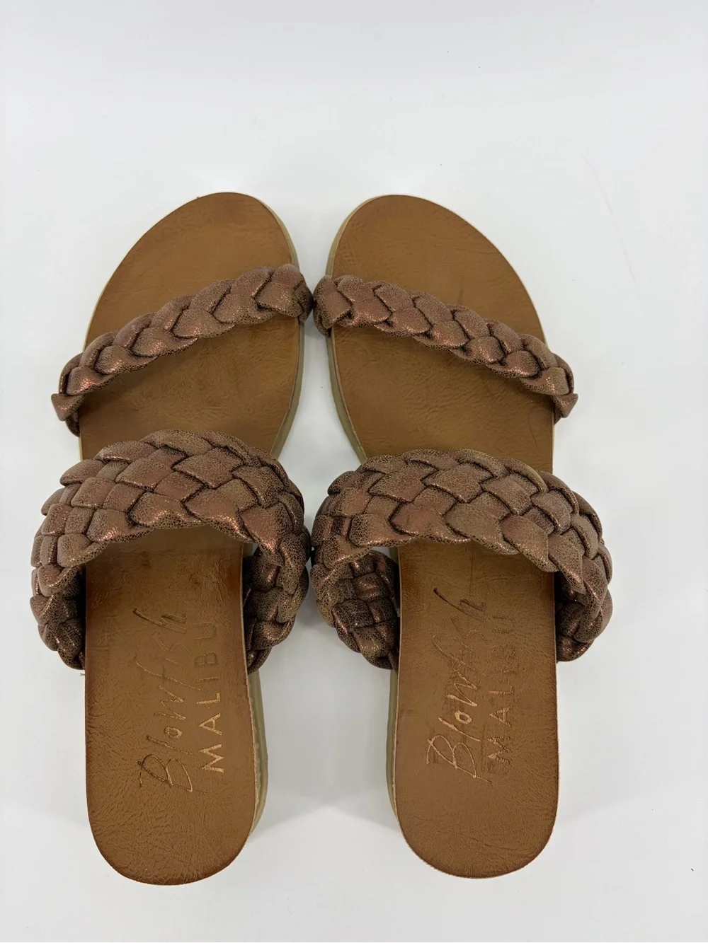 Blowfish Braided Metallic Bronze Slide Sandals - Women - Picture 5 of 7